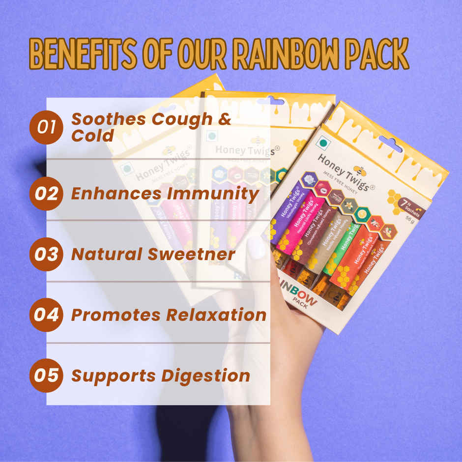 Honey Twigs Rainbow Flavoured Honey Combo | 7 Sticks