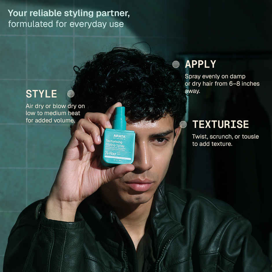 Arata Texturising Styling Spray with Dead Sea Salt for 24 Hr Soft Hold