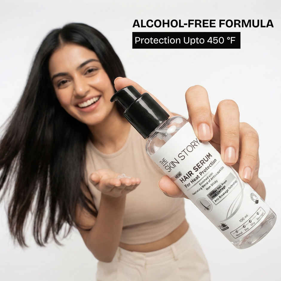 The Skin Story Heat Protection Hair Serum With UV Protection Adds Shine Anti-Frizz & Anti-Breakage