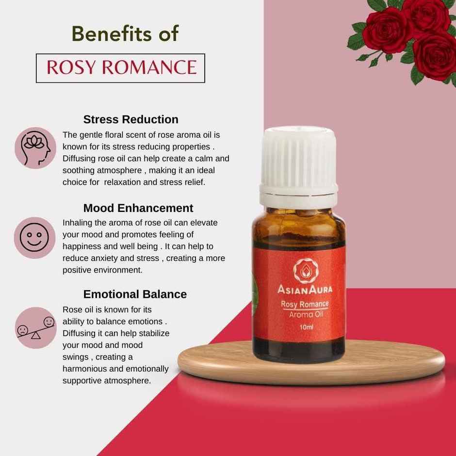 Asian Aura Diffuser Aroma Oils For Home Fragrance 10 ml Rosy Romance