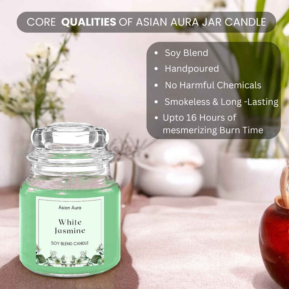Scented Jar Candles | Jasmine, Rose, Vanilla & Lavender | Pack of 4 | Asian Aura