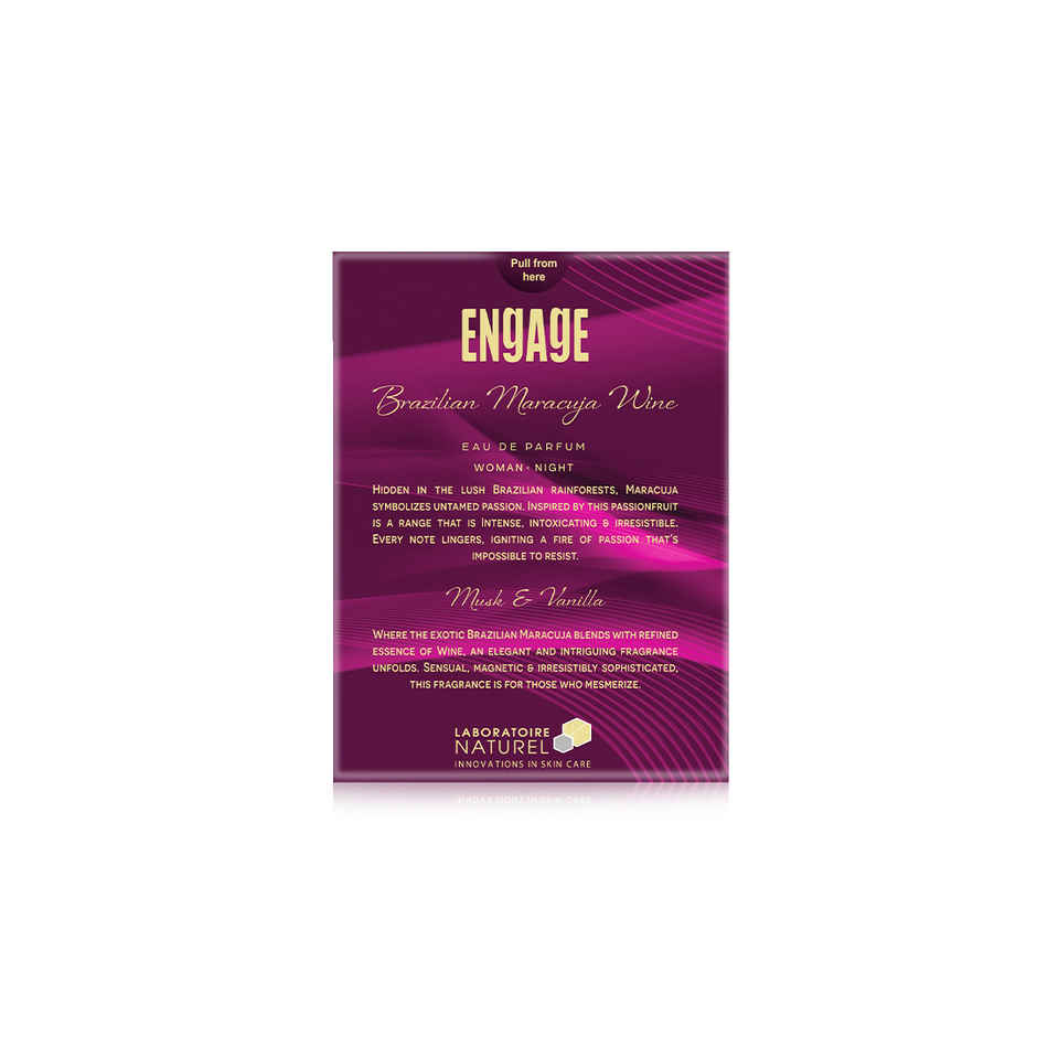 Engage Brazilian Maracuja Wine EDP for Women | Long Lasting Perfume | Musk, Vanilla