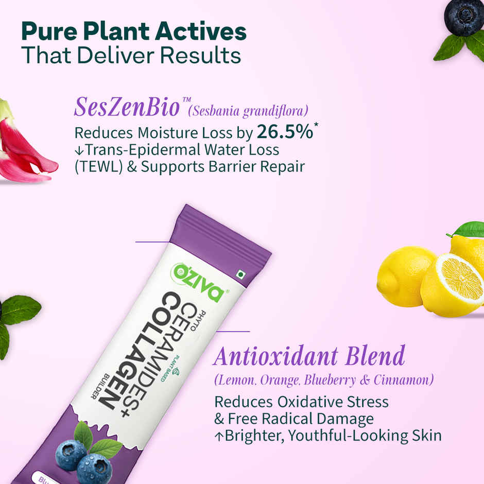 OZiva Phyto Ceramides Collagen Builder Supplements Blueberry
