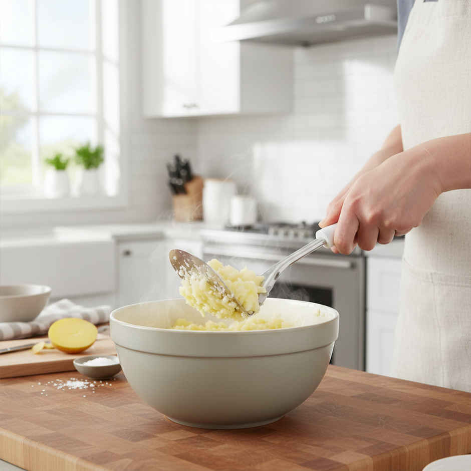 Habitat Daimond Specialty Professional Stainless Steel Potato Masher |Ergonomic Handle