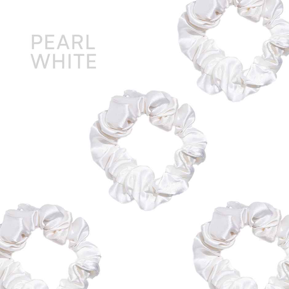 Gush Beauty Premium Hair Satin Rubber Band/Scrunchie Pack | Black, White & Gray