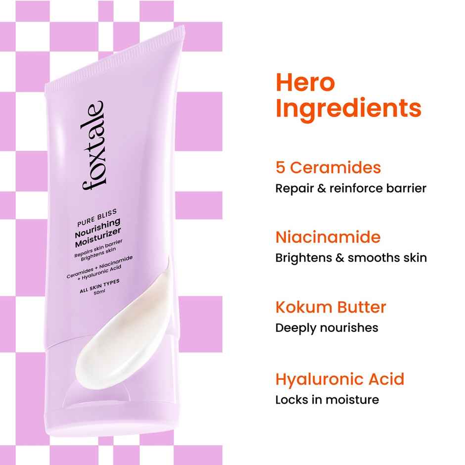 Foxtale Nourishing Ceramide Moisturizer for Dry Skin, 120hr+ Hydration