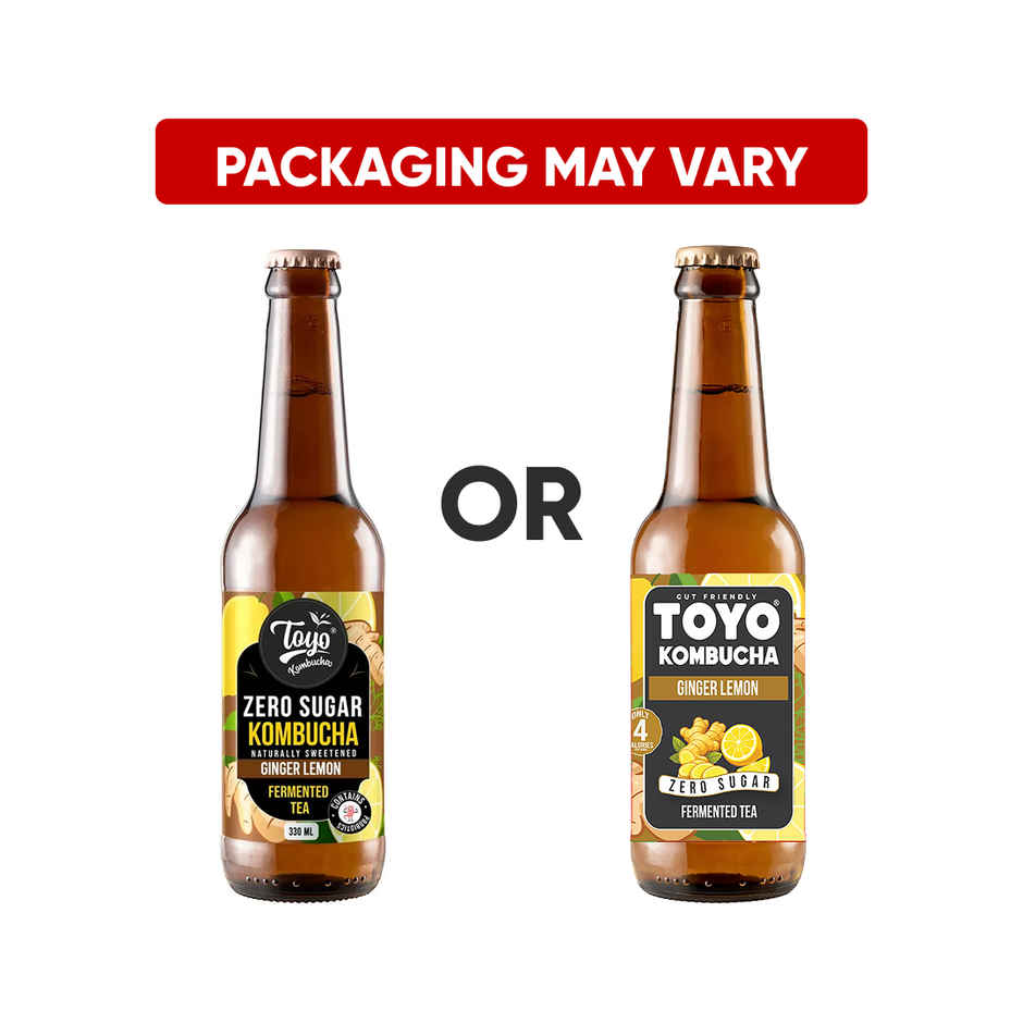 Toyo Kombucha Zero Sugar Ginger Lemon | Non-Alcoholic Kombucha