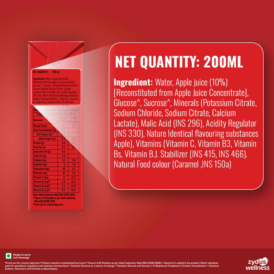 Glucon-D Activon Electrolyte Energy Drink | Apple Flavour