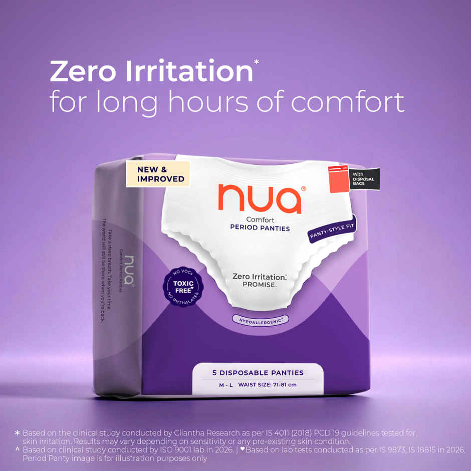Nua Comfort Disposable Period Panties M-L | Ultra-Absorbent | Pack of 5 Panties