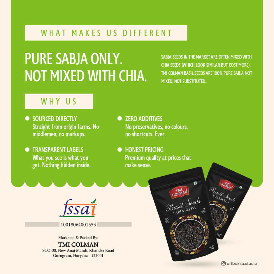 TMI COLMAN Basil Seeds/Sabja Seeds
