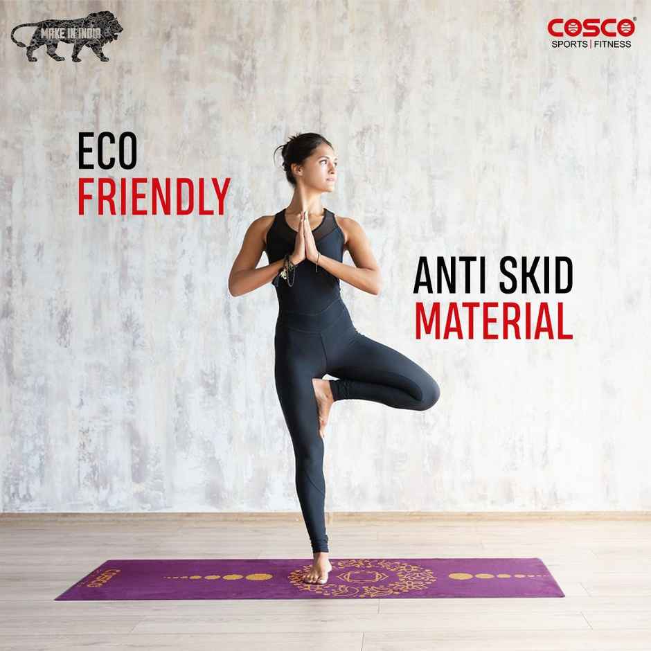 Cosco 8 Mm Yoga Mat Pro, Tpe Material, Dual Colour With Carry Bag