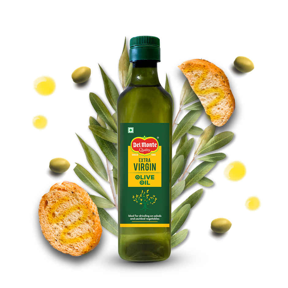 Del Monte Extra Virgin Olive Oil | Cold Pressed | Zero Cholesterol & Trans-Fat | 75% Mufa