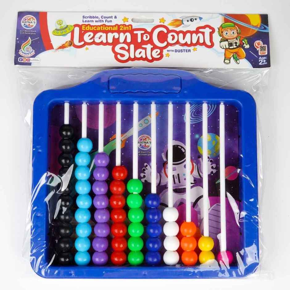 Ratna's Learn To Count Slate 2In1 | Learn Counting, Writing & Pre School at Home| Assorted| 2+ years