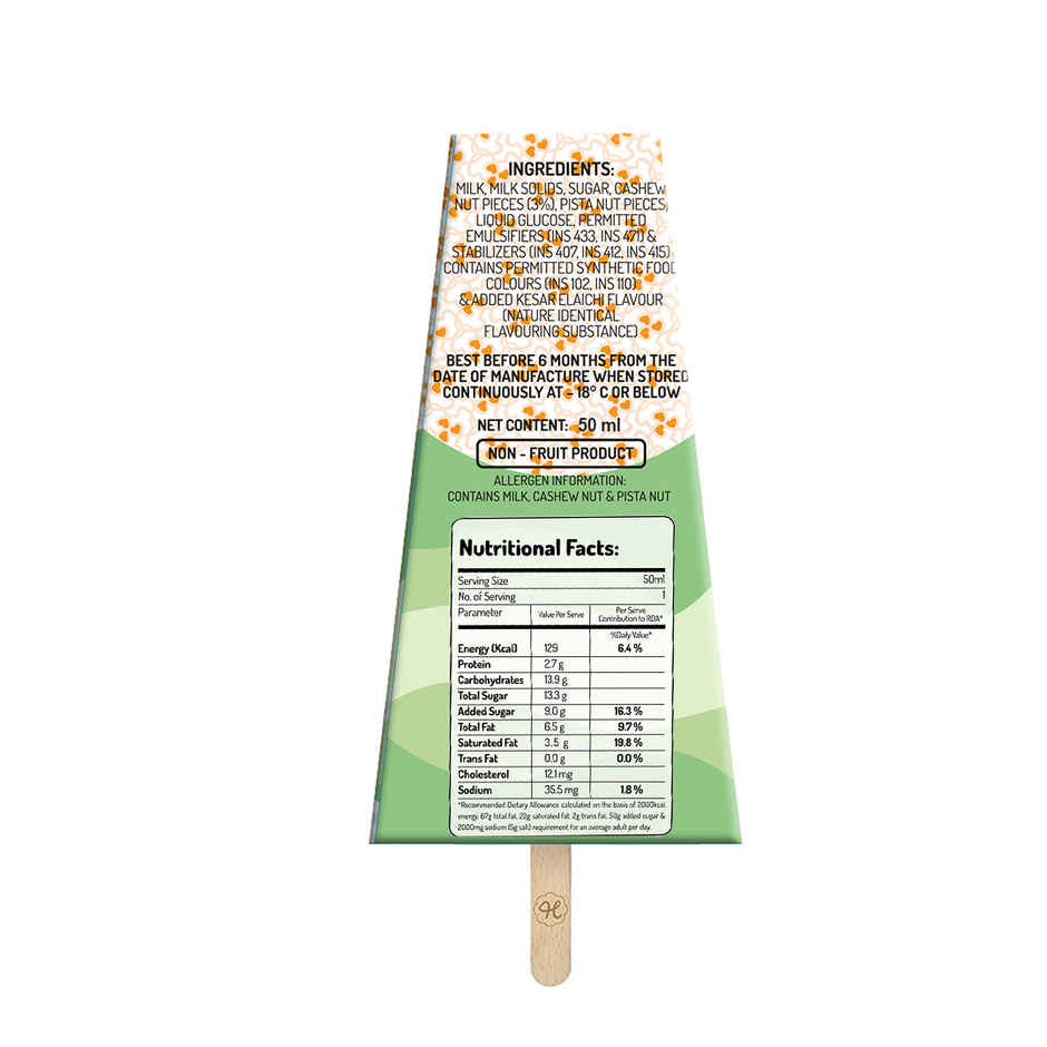 Hangyo Pista Kesar Kulfi Medium Fat Ice Cream Combo   