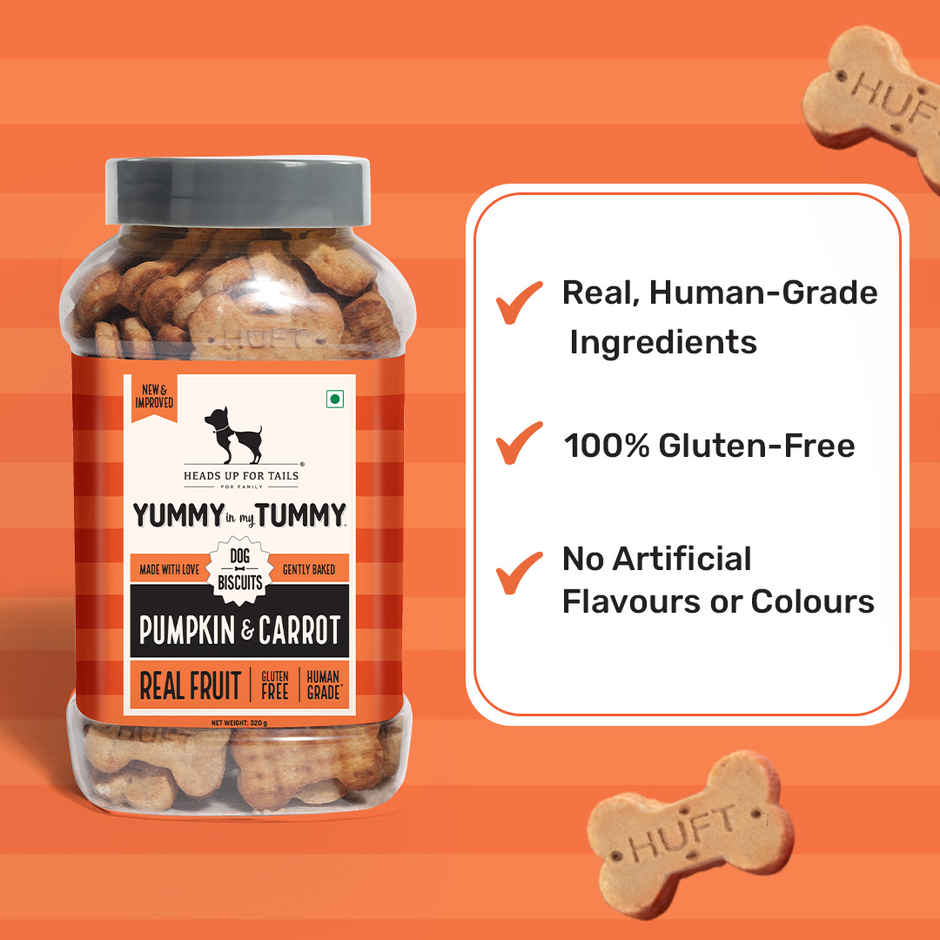HUFT YIMT Pumpkin & Carrots Vegetarian Dog Biscuits