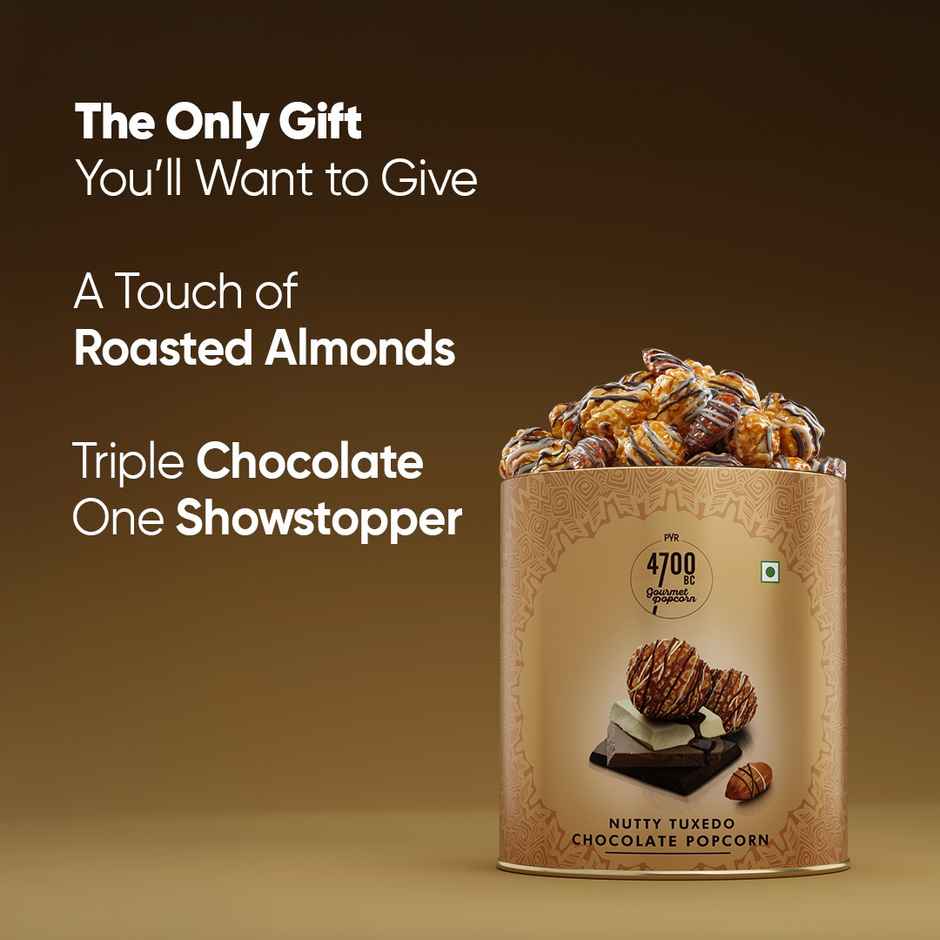 4700BC Nutty Tuxedo Chocolate Popcorn Tin