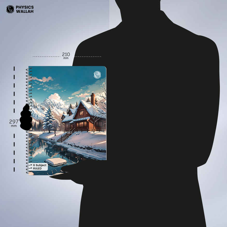 Physics Wallah 6 Subject Spiral Ruled Notebook | 300 Pages | 30 x 21 cm | Pw Seasons