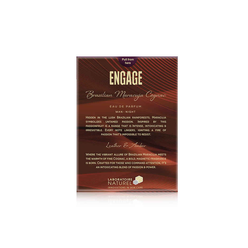 Engage Brazilian Maracuja Cognac EDP for Men|Long lasting Perfume|Amber, Leather, Oud