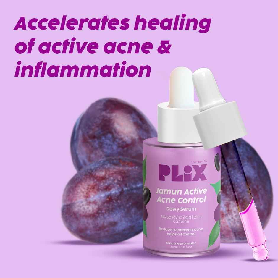 Plix The Plant Fix Jamun 2% Salicylic Acid Exfoliating Face Serum | For Active Acne & Blackheads Combo