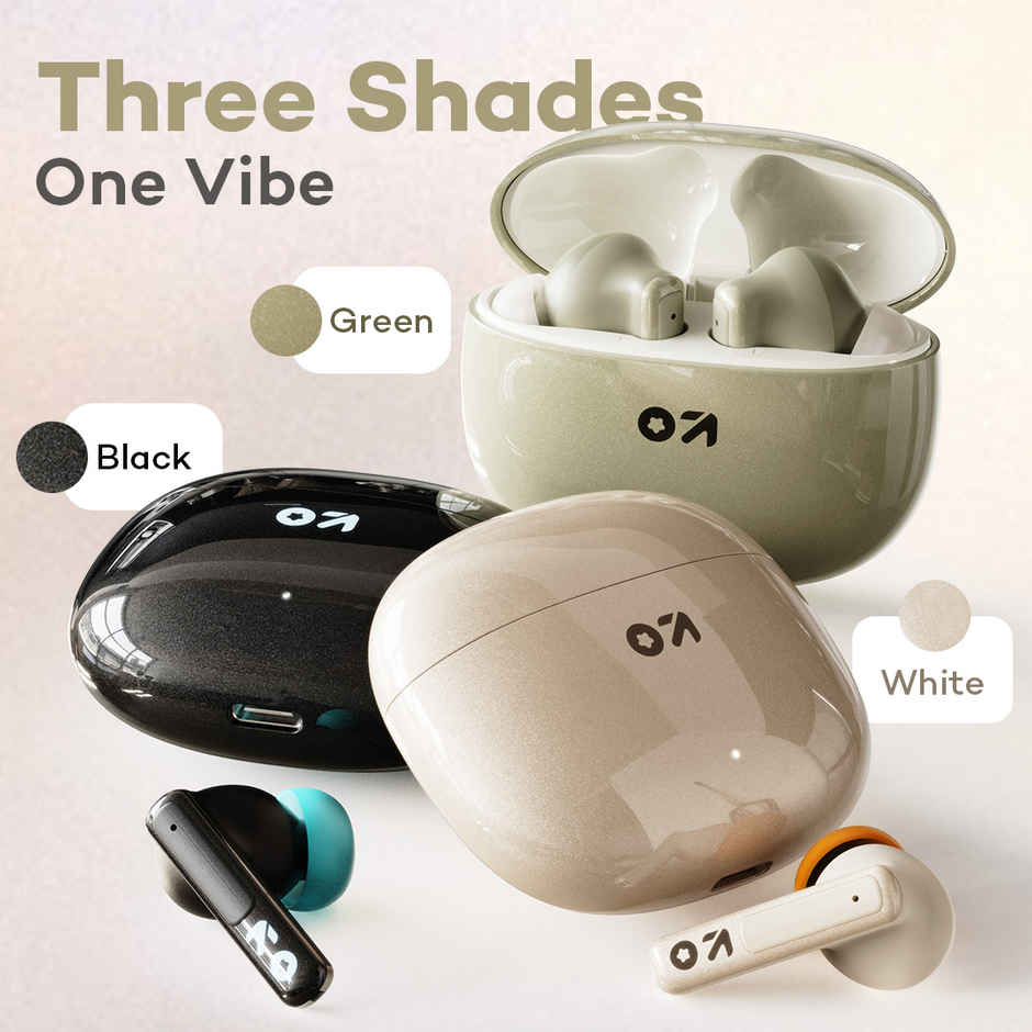 GOBOULT  W60 with 60Hrs Battery, 4 Mic ENC, Ultra Low Latency, 5.4v Bluetooth | Green