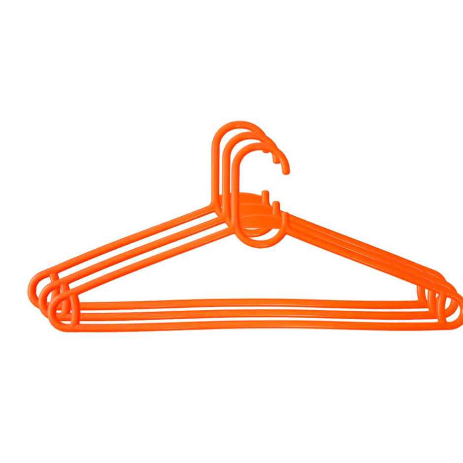 Sinco Misha Plastic Cloth Hanger - Pack of 3 pcs - Orange
