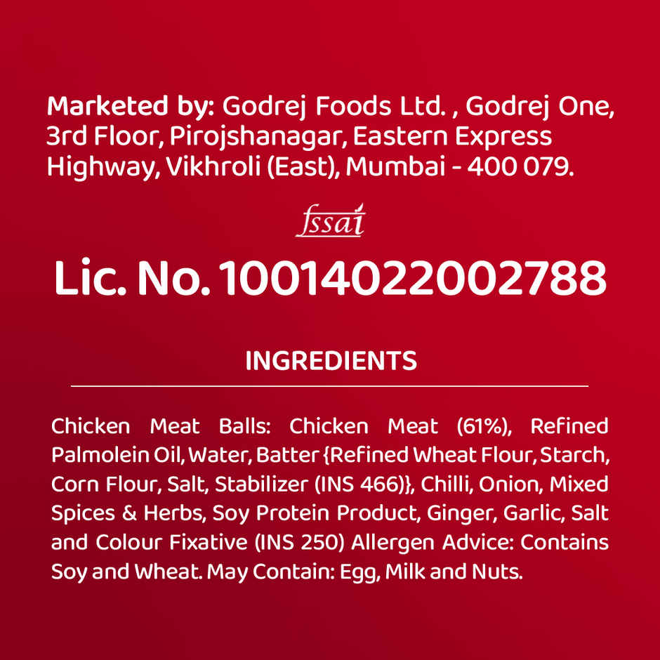 Godrej Yummiez Chicken Meatballs | Frozen Snack | Korean Style with Atomic Sauce inside