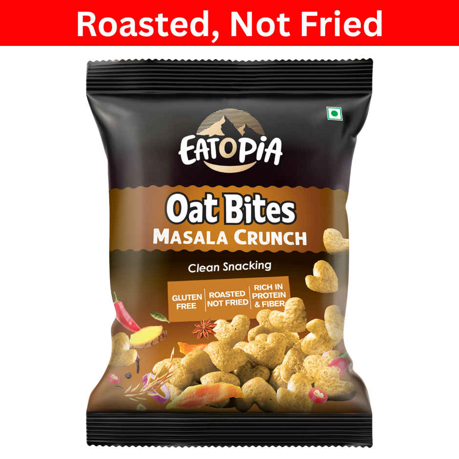 Eatopia Healthy Oat Bites Masala Crunch | Not fried Puff Snacks ( No palm oil )