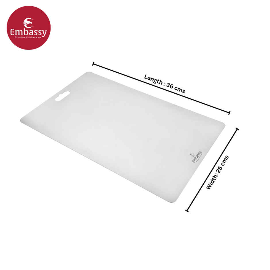 Embassy Premium Chopping Board, Heavy-Duty Thick Cutting Board, 36X25 Cms (Large), Stainless Steel