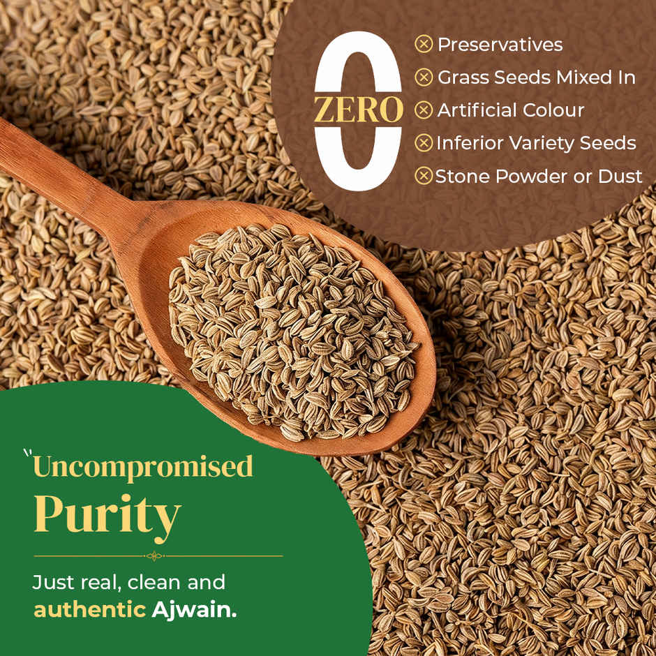 Khetika Saurashtra Ajwain Whole | Natural Oils | Strong Aroma | Zero Preservatives