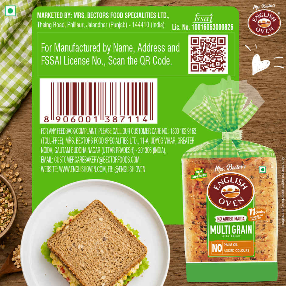 English Oven Zero Maida Multigrain Bread | High Fibre | 11 Grains
