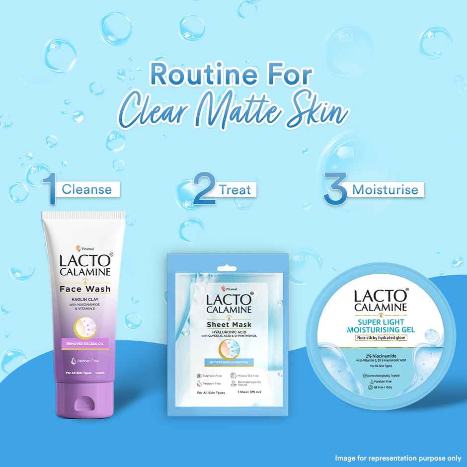 Lacto Calamine Hyaluronic Acid Face Sheet Mask for Intense Hydration, Refreshing, Plumpy & Dewy Skin Combo