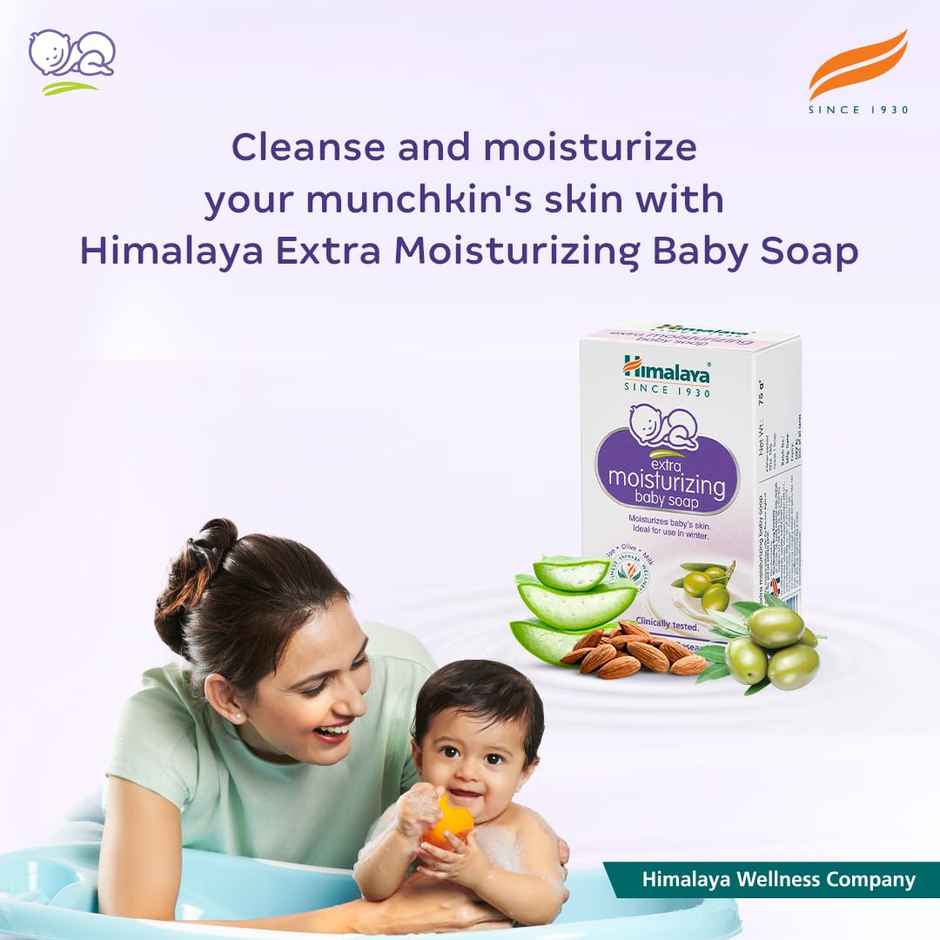 Himalaya Extra Moisturizing Baby Soap for Dry Skin | B3G1 FREE| Helps Lock Moisture