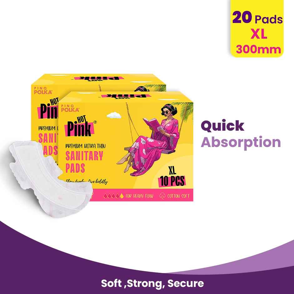 Pinq Polka Hot Pink Sanitary Pad Box - XL