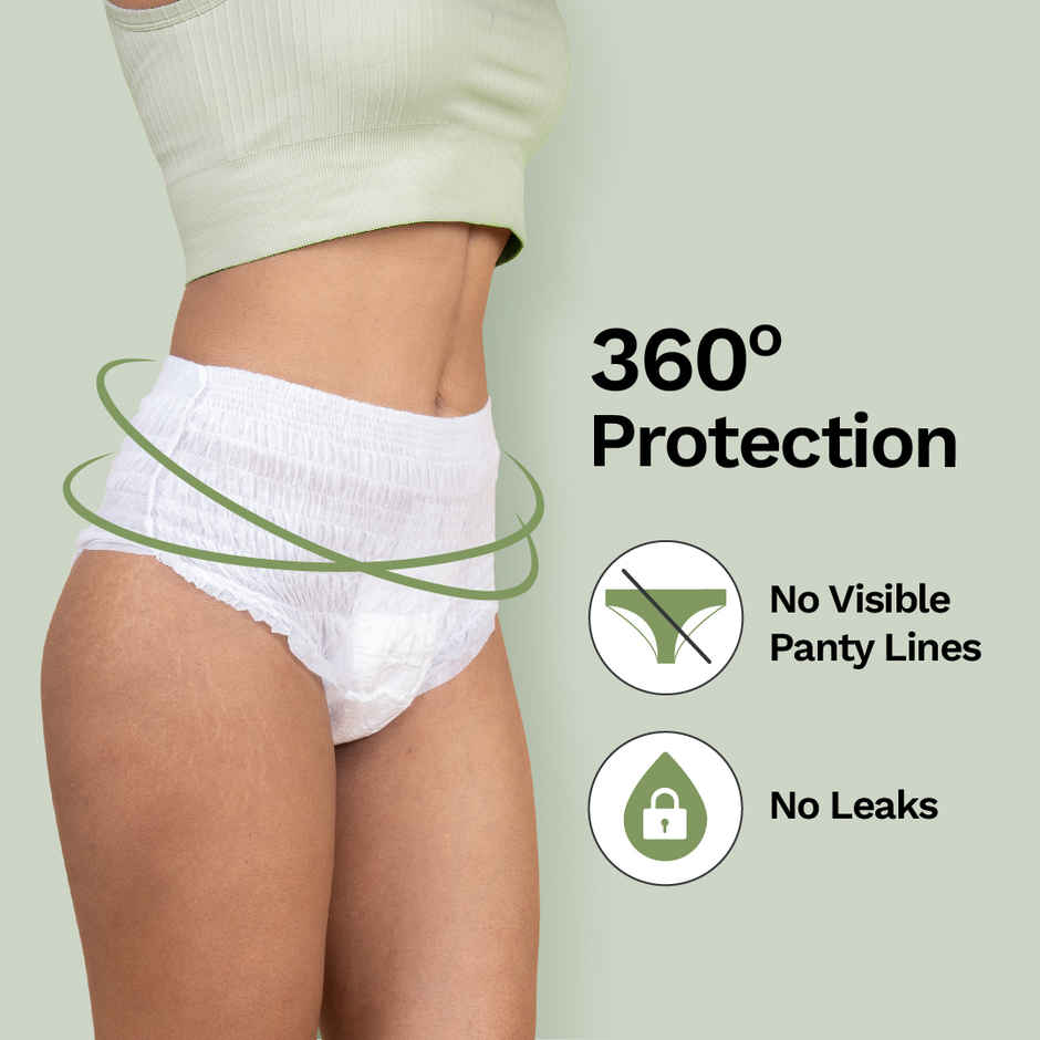 Pee Safe Disposable Leak-Proof Period Panty|Seamless & Comfortable for Day & Night Protection (M-L) Combo