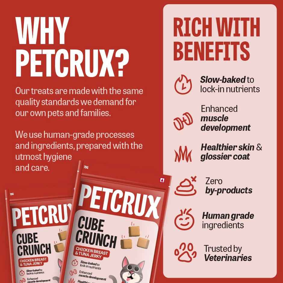 Petcrux Chicken Breast Jerkey With Tuna Cat Treats