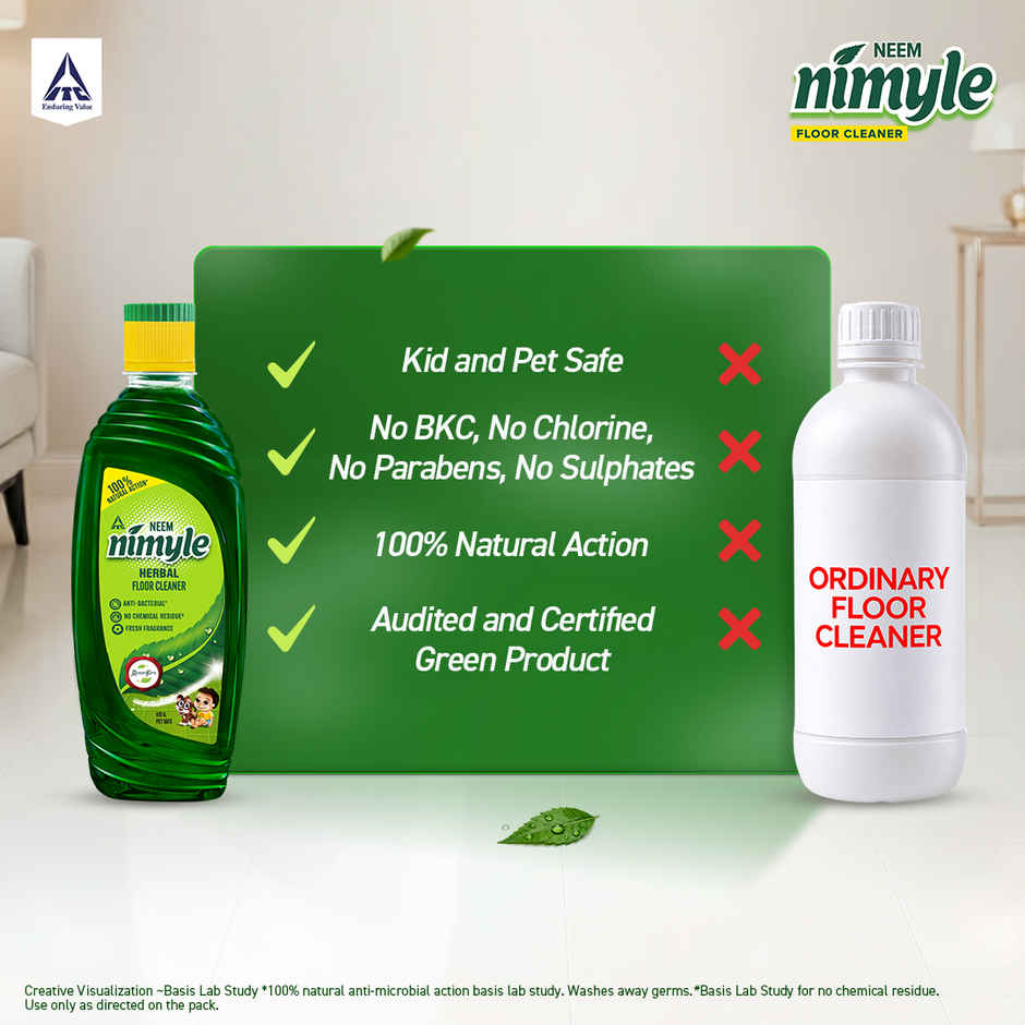 Nimyle Herbal Floor Cleaner | 99.9% Anti-Bacterial | Kid & Pet Safe