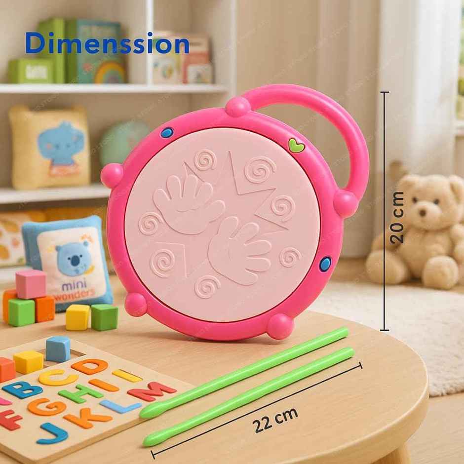 Storio Flash Drum Toy | Light & Music Drum Set with 2 Mallets