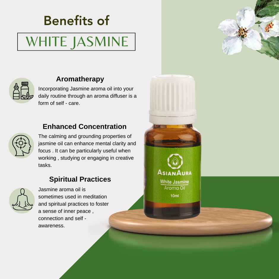Asian Aura Diffuser Aroma Oils For Home Fragrance 10 ml White Jasmine