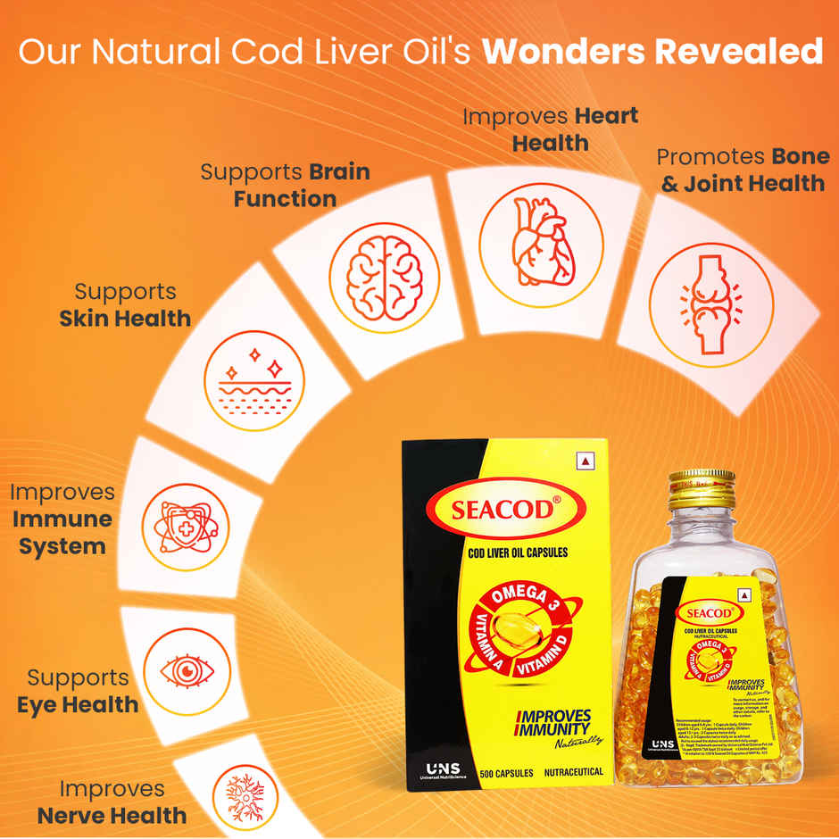 Seacod - Cod Liver Oil Capsules 500 Capsule