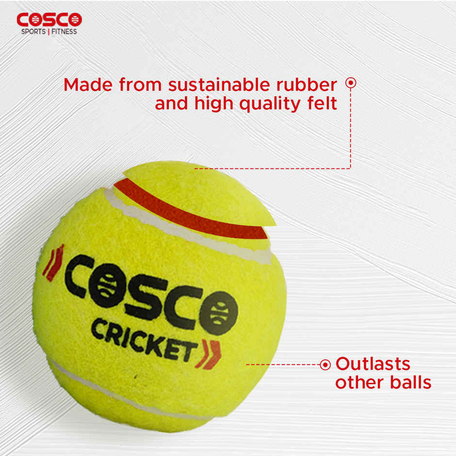 Cosco Cricket Lt. Wt. Tennis Balls 6.00 Pieces|Made In India