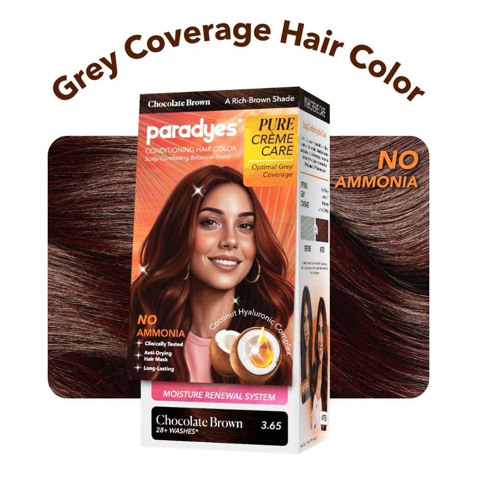 Paradyes Pure Creme Care No Ammonia Hair Color | Chocolate Brown 3.65
