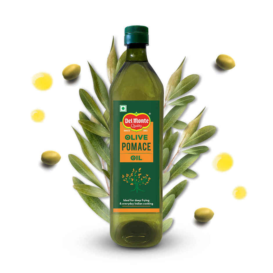 Del Monte Pomace Olive Oil | Suitable For Indian Cooking | Zero Cholesterol & Trans-Fat