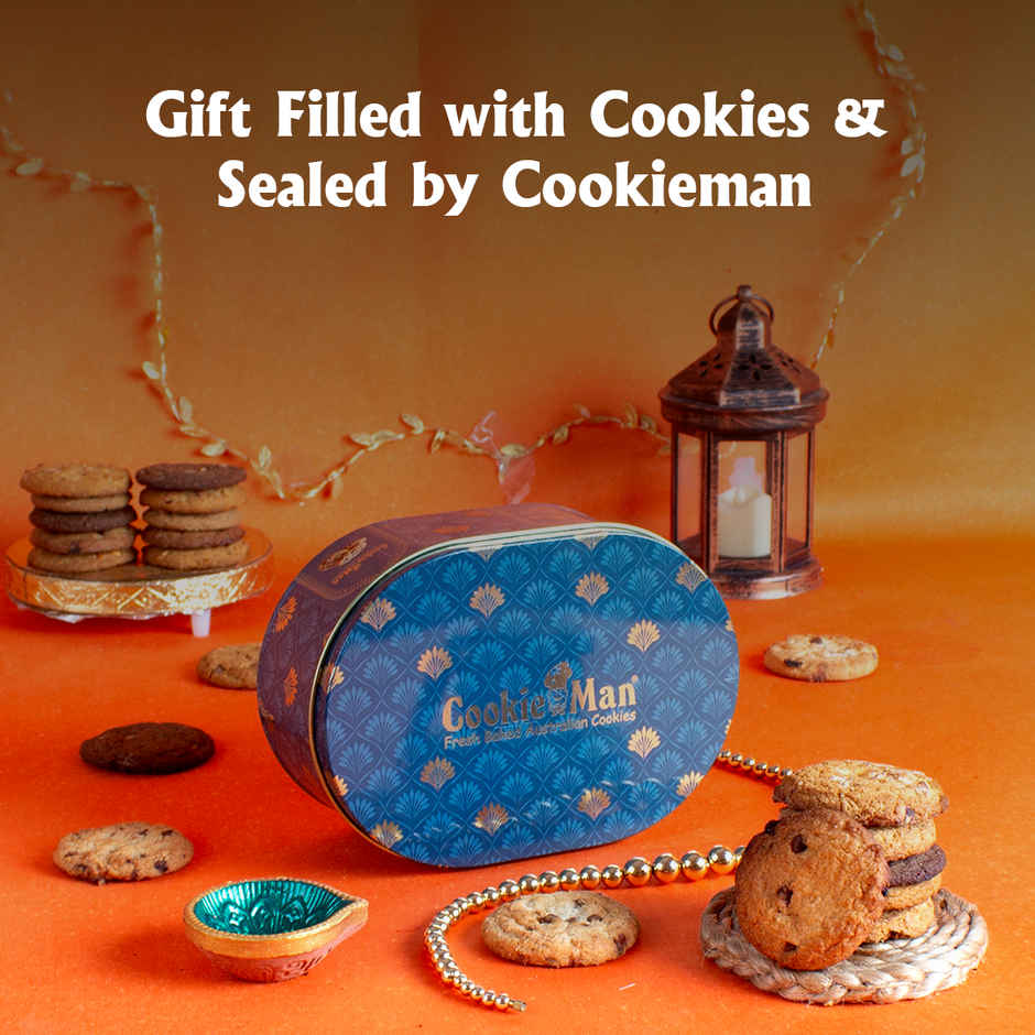 Cookie Man Premium Christmas Assorted Cookies and Biscuits Gift Tin Pack