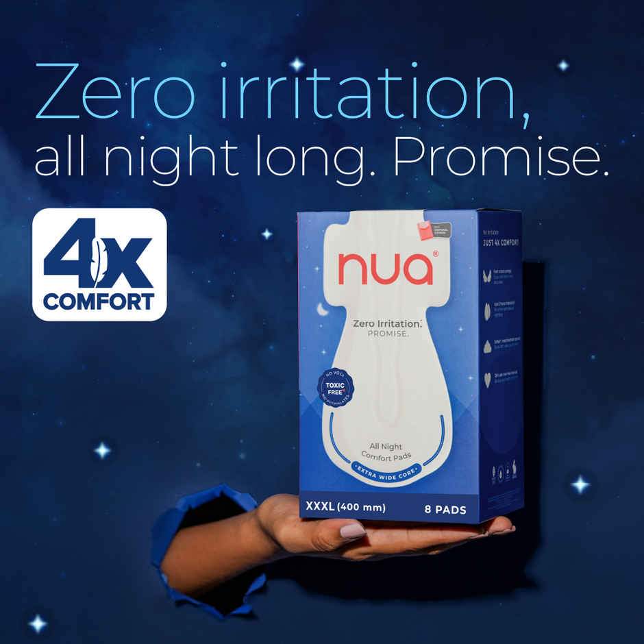 Nua All Night Comfort Sanitary Pads with Disposal Cover |XXXL