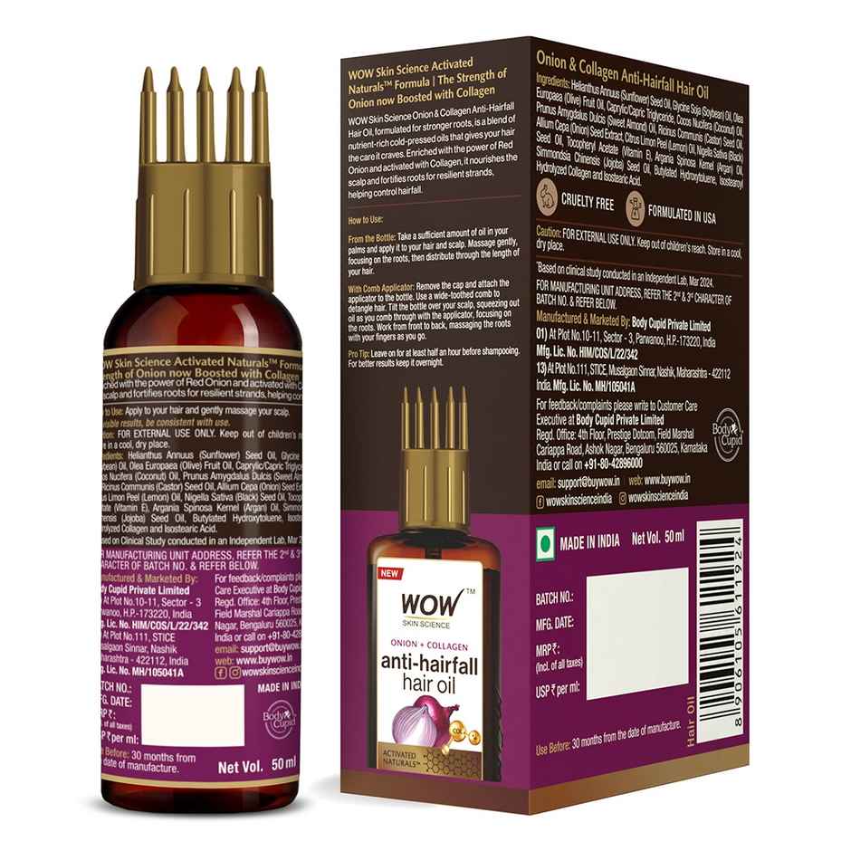WOW Skin Science Onion Oil with Comb