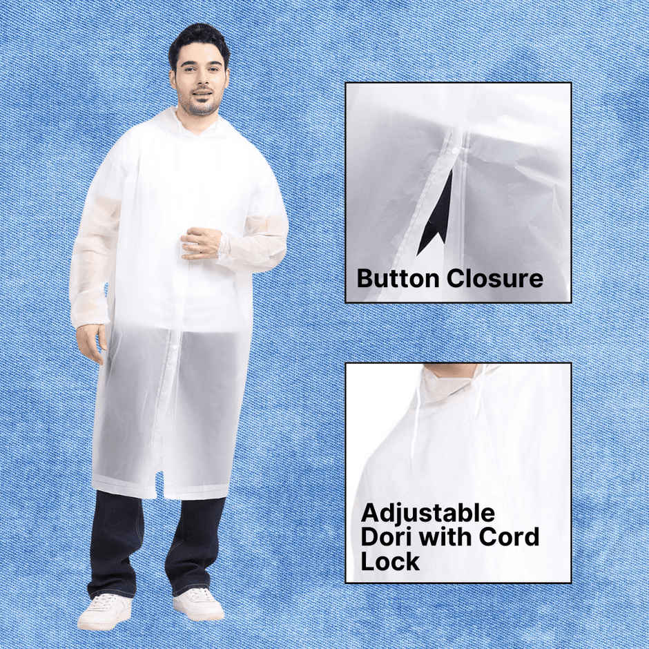 Citizen EVA Raincoat Poncho - White-CP04