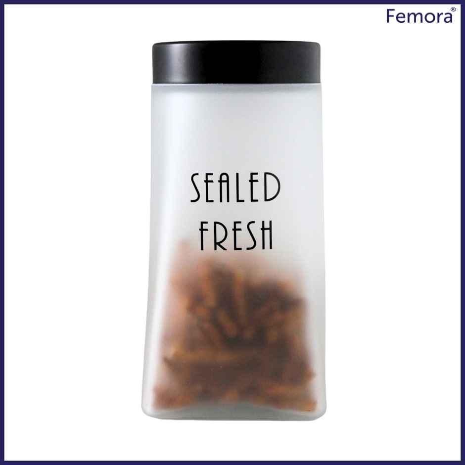 Femora Frost Kitchen Storage Jar | Squre Jars | Airtight Steel Lid | 1500 ml | Pack Of 1
