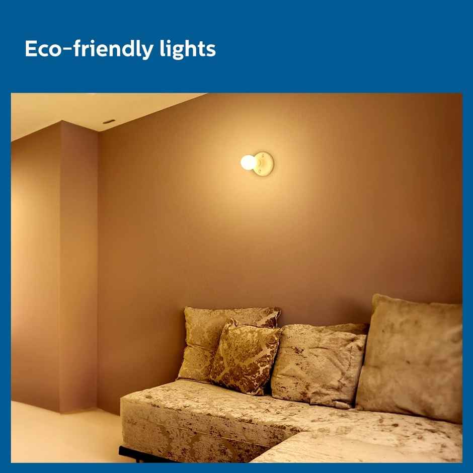 Philips 9 W LED Bulb Golden Yellow | 3000K | High Brightness | B22 Base Holder Combo 
