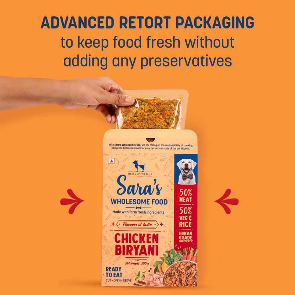 HUFT Sara's Wholesome Food Chicken  Biryani  Dog Food Pack Combo