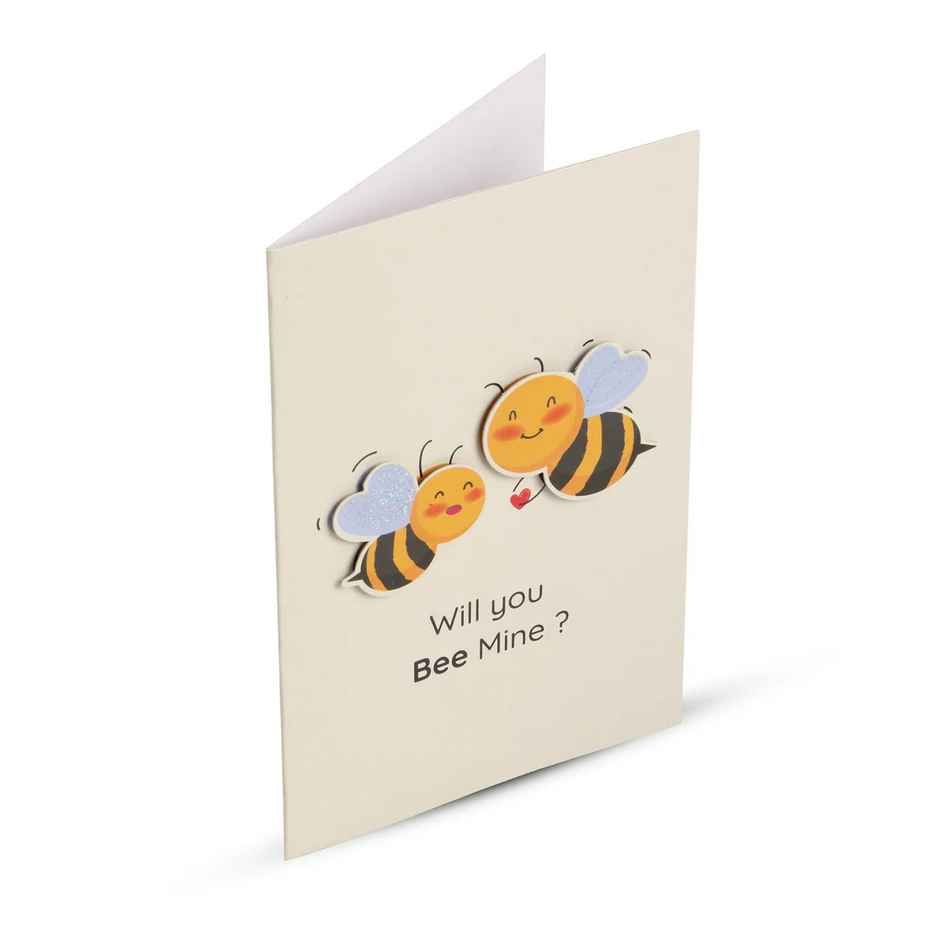 Itsy Bitsy 3d Greeting Card & Envelope Bee Mine 4 x 6 Inch Approx 2 Pc Lb